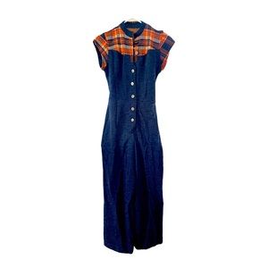 Vintage Women’s Romper Handmade with Militaires Buttons! measurements provided